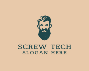 Beard Man Barber logo design