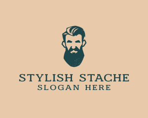 Moustache - Beard Man Barber logo design