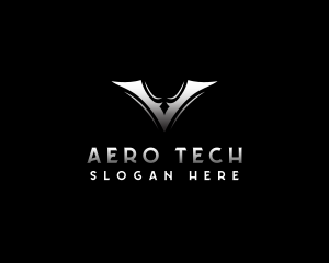 Aviation Tech Letter V logo design