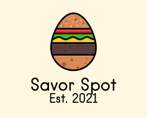 Lunch - Burger Sandwich Egg logo design