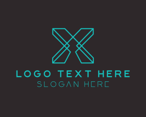 Letter X - Technology Web Developer Software logo design