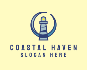 Bay - Sea Coast Lighthouse logo design