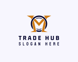 Finance Trade Letter M logo design