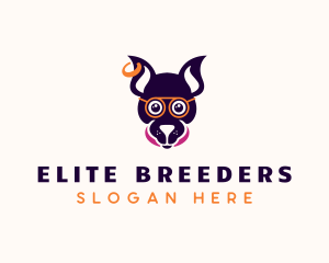 Breeding - Hipster Dog Pet Grooming logo design
