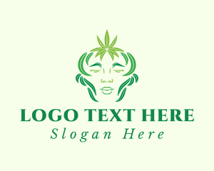 Botanical - Marijuana Weed Woman logo design