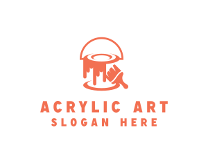 Acrylic - Wet Paint Acrylic Brush logo design