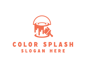 Wet Paint Acrylic Brush logo design