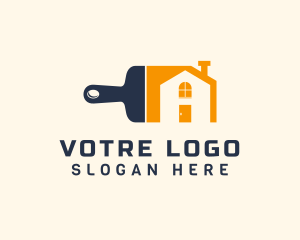 Tools - House Paintbrush Renovation logo design