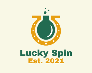 Lucky Horseshoe Flask logo design