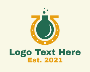 Flask - Lucky Horseshoe Flask logo design