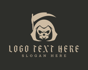 Hood - Grim Reaper Skull logo design