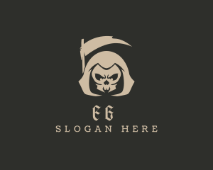 Grim Reaper Skull Logo