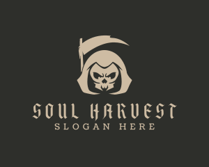 Grim Reaper Skull logo design