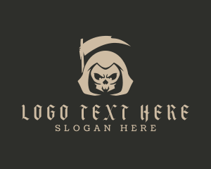 Mascot - Grim Reaper Skull logo design