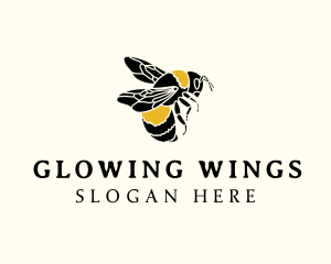 Bee Insect Wings logo design