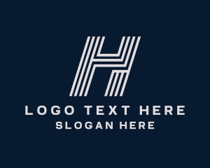 Handyman - Creative Stripes Letter H logo design