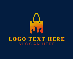 Retail - Fire Shopping Bag logo design
