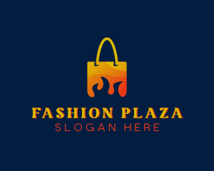 Mall - Fire Shopping Bag logo design