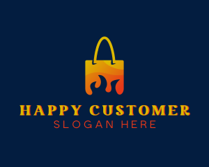 Customer - Fire Shopping Bag logo design