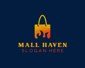 Flame Shopping Bag logo design