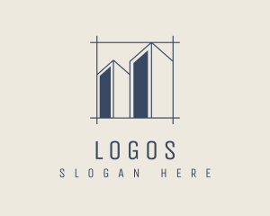 Minimalist Building Blueprint Logo