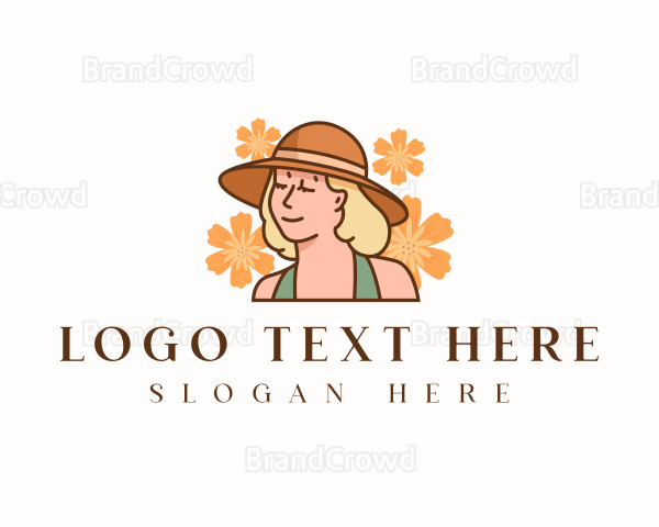 Flower Woman Hat Logo