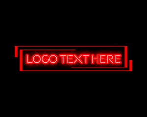Red Neon Emblem  Logo