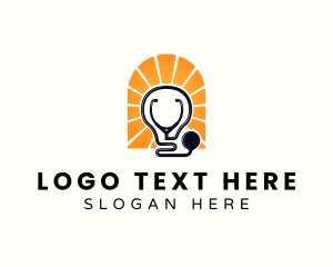 Med - Stethoscope Light Bulb logo design