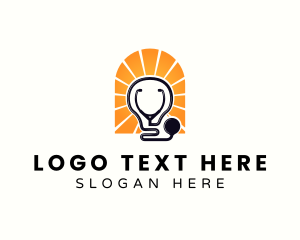 Stethoscope - Stethoscope Light Bulb logo design