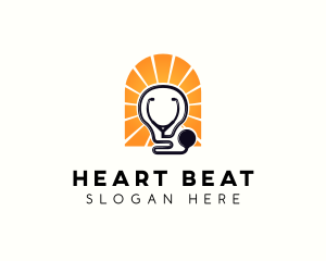 Stethoscope - Stethoscope Light Bulb logo design