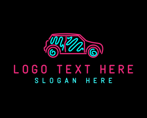 Road Trip - Neon Light Automobile logo design