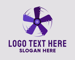 Water - Rotating Purple Fan logo design