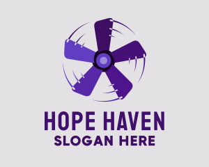 Ocean - Rotating Purple Fan logo design