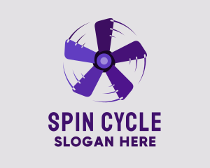 Spin - Rotating Purple Fan logo design