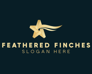 Shooting Star Feather logo design