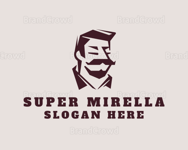 Retro Mustache Gentleman Logo