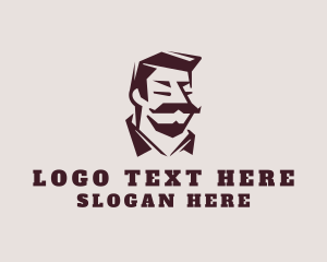 Suave - Retro Mustache Gentleman logo design