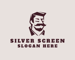 Retro Mustache Gentleman Logo