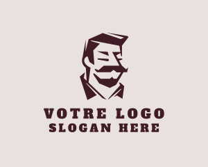 Retro Mustache Gentleman Logo