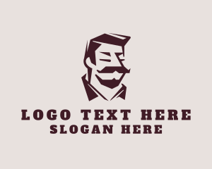 Retro Mustache Gentleman Logo