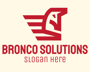 Red Winged Horse logo design