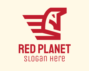 Red Winged Horse logo design