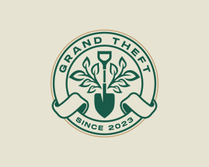 Emblem - Gardening Plant Shovel logo design