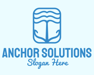 Wave Anchor Badge logo design