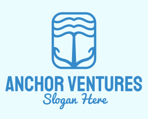 Anchor - Wave Anchor Badge logo design