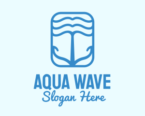 Wave Anchor Badge logo design