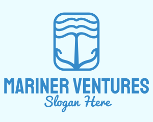 Mariner - Wave Anchor Badge logo design