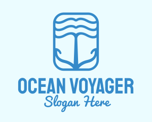 Seafarer - Wave Anchor Badge logo design