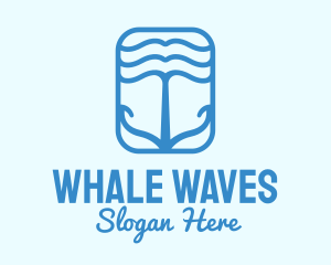 Wave Anchor Badge logo design