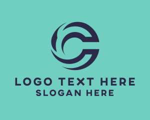 Blue Letter C logo design